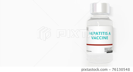 Medical vial with HEPATITIS A VACCINE text, 3D rendering Medical vial with HEPATITIS A VACCINE text, 3D rendering 76130548