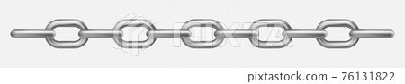 Metal silver chain on white panoramic background - Vector 76131822