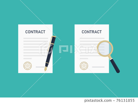 合同、質押、合同、法律檢查插圖素材 76131855