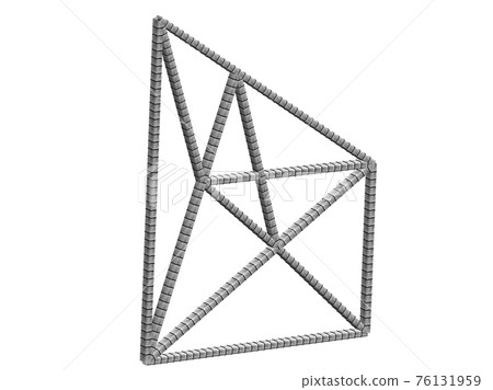 3D illustration CAD model of a steel framework 3D illustration CAD model of a steel framework 76131959