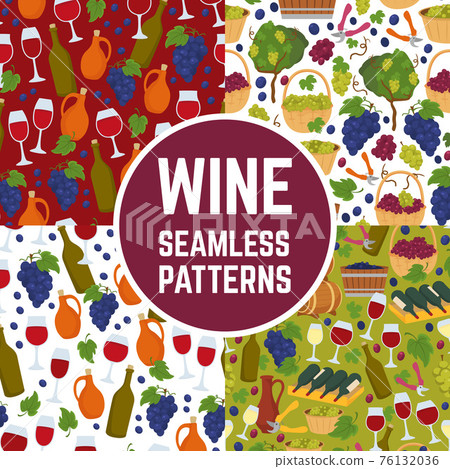 Collection banners wine seamless pattern, vector illustration. Elements for restaurant menu, wine list, glass ornaments set. Collection banners wine seamless pattern, vector illustration. Elements for restaurant menu, wine list, glass ornaments set. 76132036