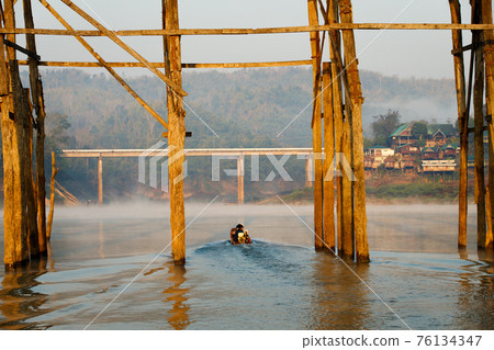 A way of River Life. Villager travel distance by local speed boat A way of River Life. Villager travel distance by local speed boat 76134347