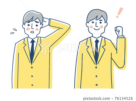 2 patterns of facial expressions for businessmen 76134528