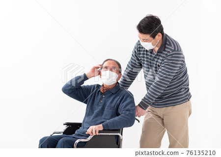 親子高齡男中男輪椅長期護理面罩 76135210