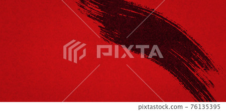Japanese style background-red-brush-Japanese paper 76135395
