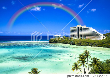 Beautiful coral reef sea on Tumon Beach Beautiful coral reef sea on Tumon Beach 76135483