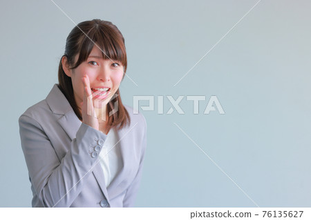 Don't tell anyone _ and a suit woman telling a secret story Don't tell anyone _ and a suit woman telling a secret story 76135627
