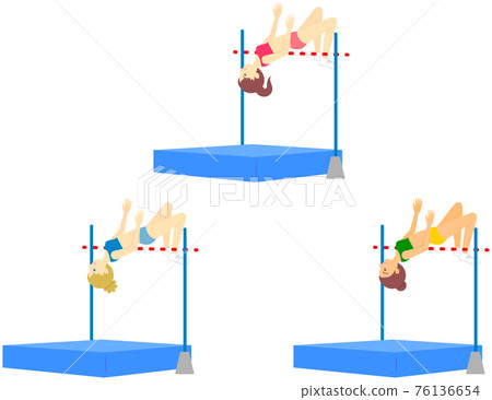 Illustration of a female athlete doing a high jump Illustration of a female athlete doing a high jump 76136654