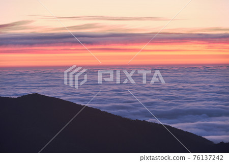 清晨日出和雲海（北海道） 76137242