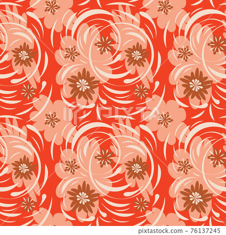 Folk floral pattern. Abstract flowers print. seamless pattern 76137245