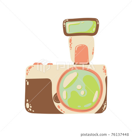 Cute photo camera icon in cartoon flat design. DSLR camera clip art in doodle style. Vector illustration isolated on white background. Cute photo camera icon in cartoon flat design. DSLR camera clip art in doodle style. Vector illustration isolated on white background. 76137448