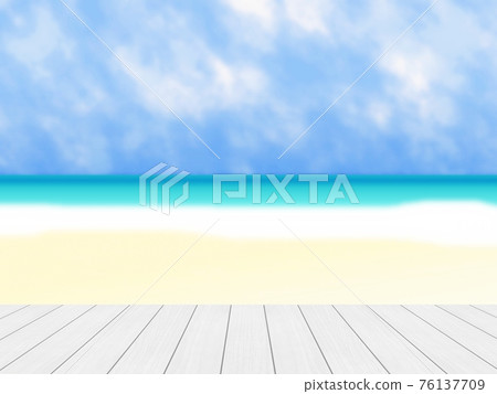 天空、大海和木板海灘景觀圖 no.02 天空、大海和木板海灘景觀圖 no.02 76137709