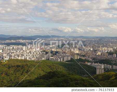 National park. Bukhansan. Scenery. Sky. Clouds. Ridge National park. Bukhansan. Scenery. Sky. Clouds. Ridge 76137933