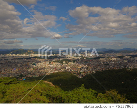 National park. Bukhansan. Scenery. Sky. Clouds. Ridge National park. Bukhansan. Scenery. Sky. Clouds. Ridge 76137965