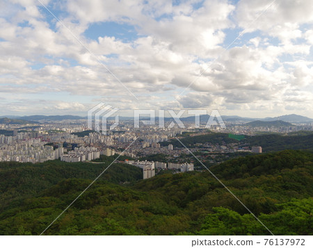 National park. Bukhansan. Scenery. Sky. Clouds. Ridge National park. Bukhansan. Scenery. Sky. Clouds. Ridge 76137972