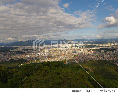 National park. Bukhansan. Scenery. Sky. Clouds. Ridge National park. Bukhansan. Scenery. Sky. Clouds. Ridge 76137974