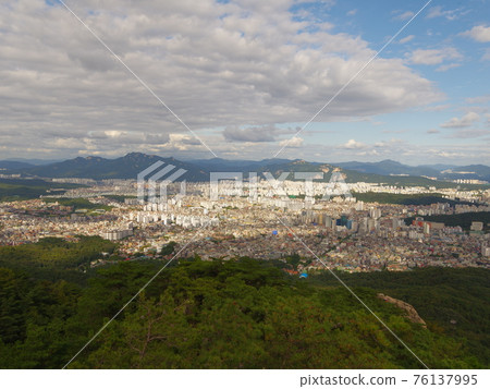 National park. Bukhansan. Scenery. Sky. Clouds. Ridge National park. Bukhansan. Scenery. Sky. Clouds. Ridge 76137995