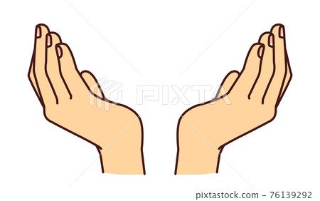 Illustration material that supports both hands 76139292