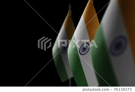 Small national flags of the India on a black background Small national flags of the India on a black background 76139373
