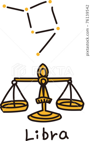 Simple illustration and star chart of Libra Stock Illustration