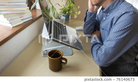 Kyphosis man | Work at home image Kyphosis man | Work at home image 76140673
