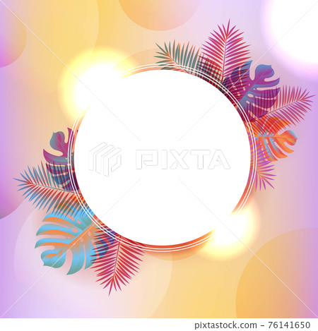 Sale Summer Banner With Palm Leaves - Stock Illustration [76141650] - PIXTA