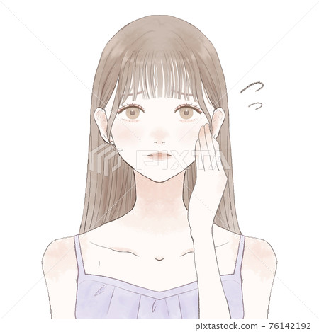 需要皮膚護理的婦女形象 需要皮膚護理的婦女形象 76142192