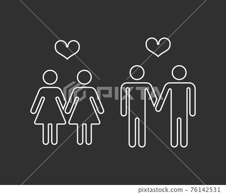 gay pairs in love thin line icons gay pairs in love thin line icons 76142531