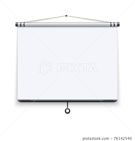 Blank white board, meeting projector screen, presentation display illustration 76142540