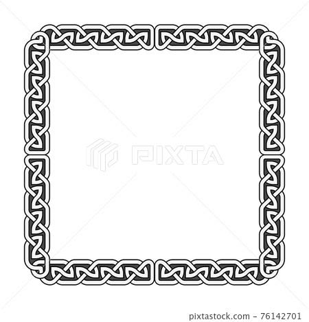 Celtic knots medieval frame in black and white Celtic knots medieval frame in black and white 76142701