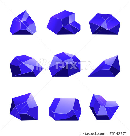 Blue crystals white background for mobile games apps Blue crystals white background for mobile games apps 76142771