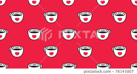 coffee cup seamless pattern heart valentine vector tea milk glass calico animal pet scarf isolated repeat background cartoon tile wallpaper illustration doodle design [Converted] 76143807