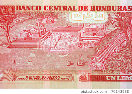 Mayan city ruins - Copan from Honduran money Mayan city ruins - Copan from Honduran money 76143988