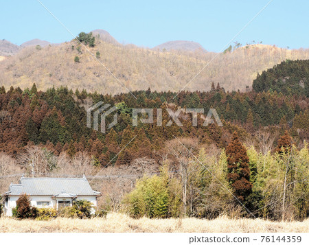 Scenery along the roundabout road, colorful mountain surface, Sugibayashi, Nyuta Town, Taketa City, Oita Prefecture Scenery along the roundabout road, colorful mountain surface, Sugibayashi, Nyuta Town, Taketa City, Oita Prefecture 76144359