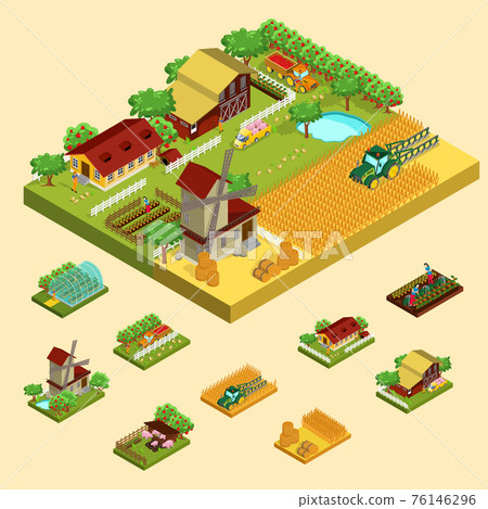 Isometric Agricultural Concept 76146296