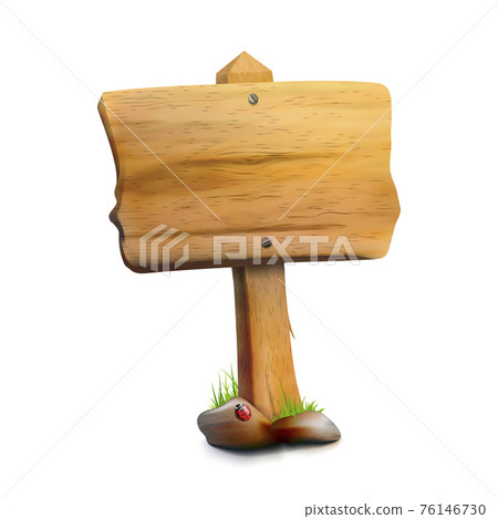 Single Blank Wooden Signpost Single Blank Wooden Signpost 76146730