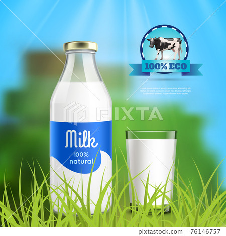 Milk Realistic Composition 76146757