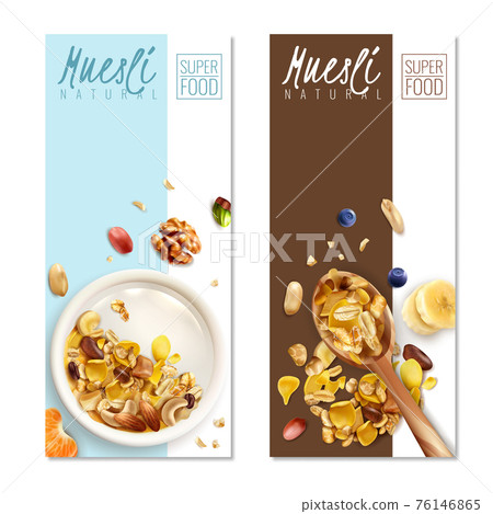 Muesli Banners Realistic 76146865