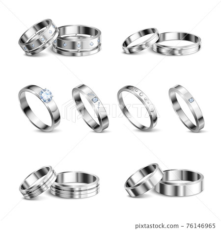 Jewelry Rings Realistic Set 76146965