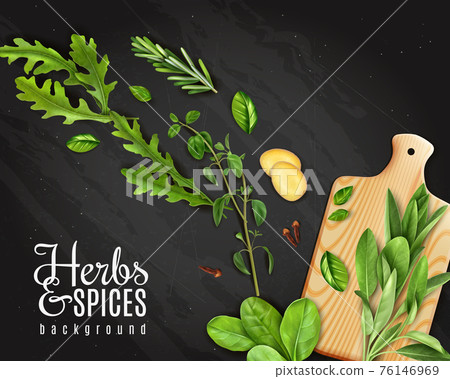 Realistic Herbs Chalkboard 76146969