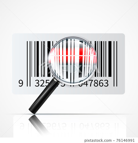 Bar Code Magnifier Realistic Illustration Bar Code Magnifier Realistic Illustration 76146991