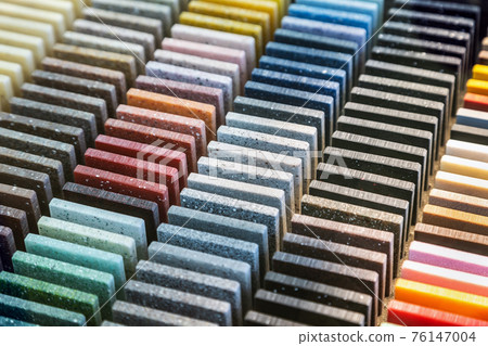 samples of artificial stone in different colors and textures for finishing 76147004