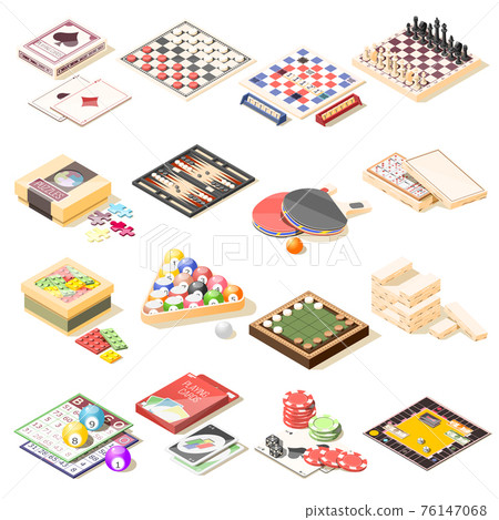 Board Games Isometric Icons Set Board Games Isometric Icons Set 76147068