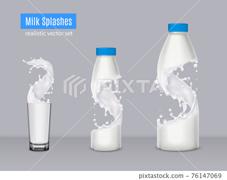 Milk Splashes Realistic Composition Milk Splashes Realistic Composition 76147069