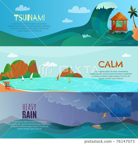 Seaside Landscapes Banners Set Seaside Landscapes Banners Set 76147073
