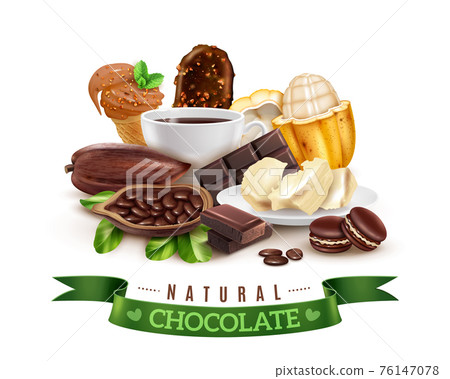 Realistic Cocoa Products Composition Realistic Cocoa Products Composition 76147078