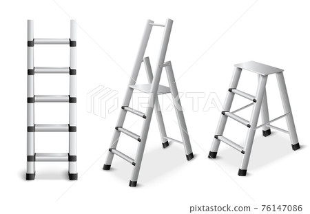 Metal Ladders Realistic Set Metal Ladders Realistic Set 76147086