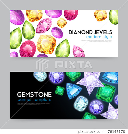 Gemstones Diamond Jewels Banner Set Gemstones Diamond Jewels Banner Set 76147178