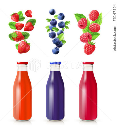 Berry Juice Realistic Set 76147394