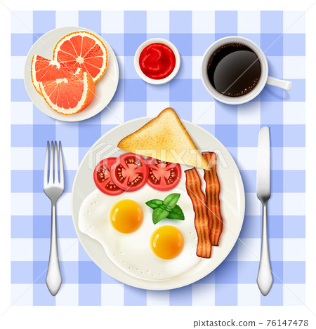 American Full Breakfast Top view Image American Full Breakfast Top view Image 76147478